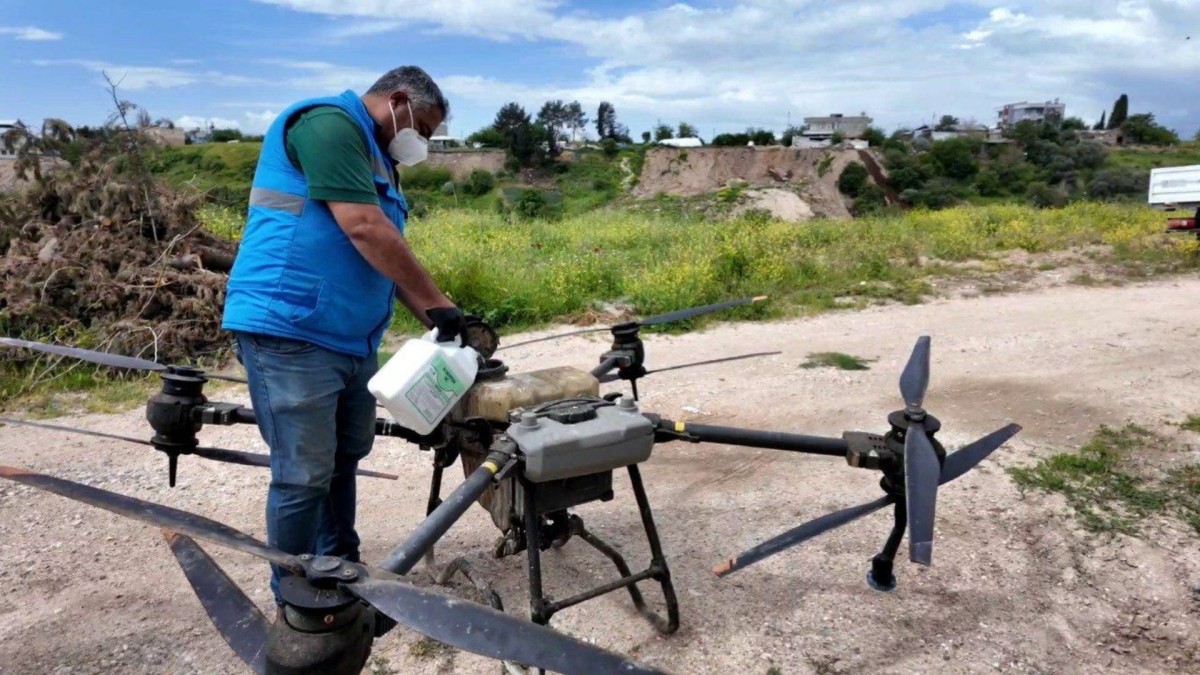 Adıyaman Belediyesi ilaçlama çalışmalarında drone kullanımına başladı  - Videolu Haber