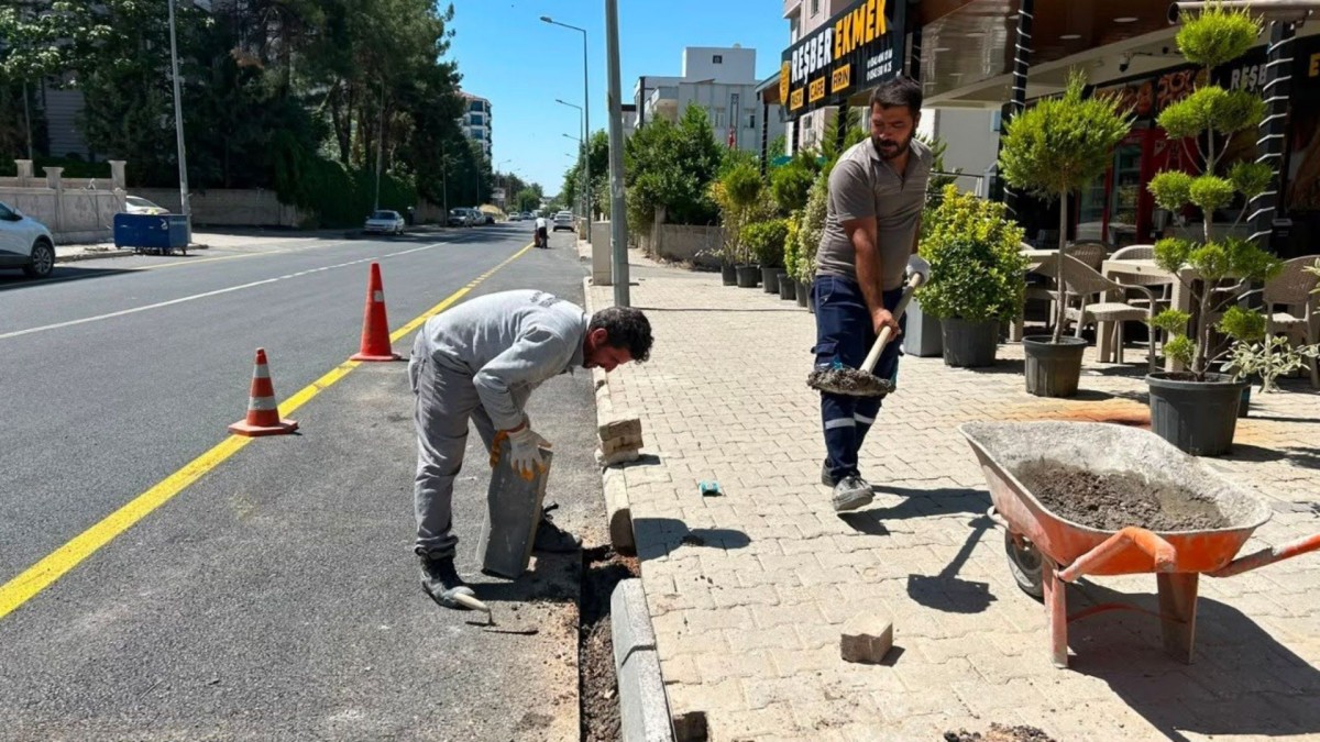 Adıyaman’da altyapısı tamamlanan sokaklarda kaldırımlar yenileniyor  - Videolu Haber