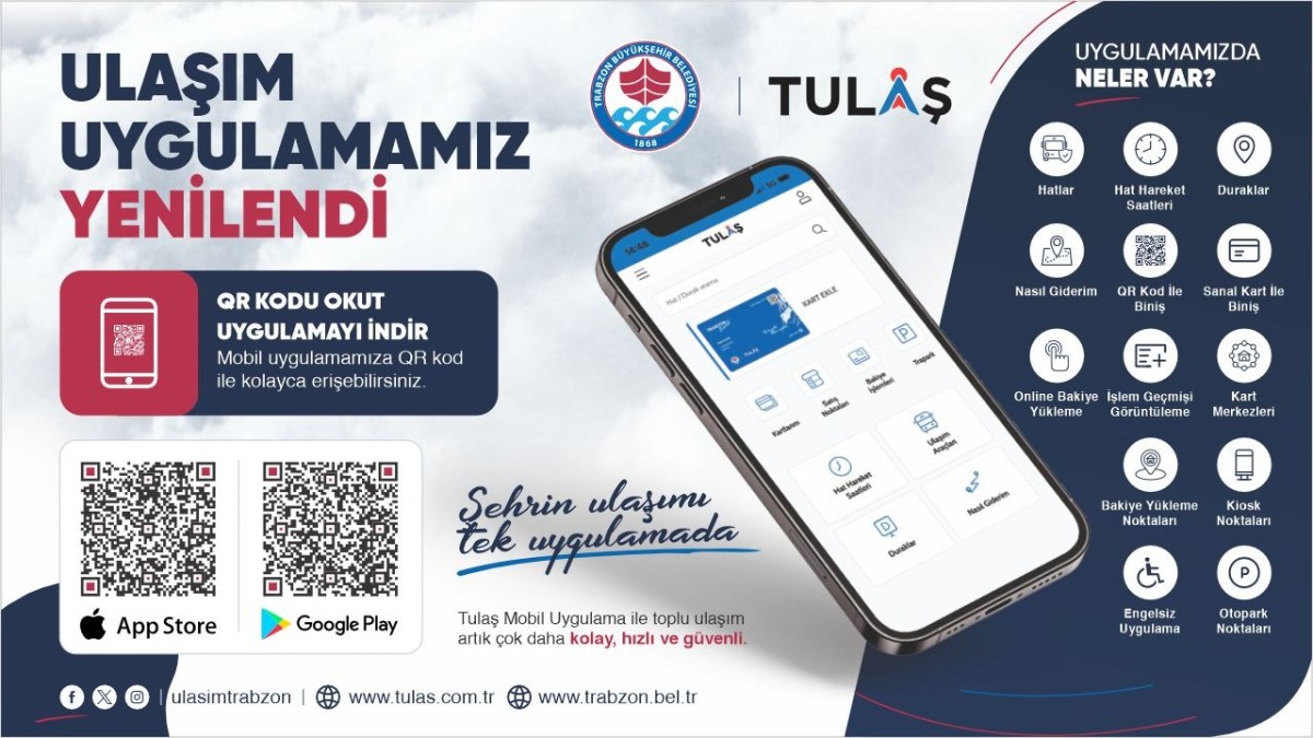Trabzon’da Ulaşım Uygulaması Yeni Özelliklerle Güncellendi